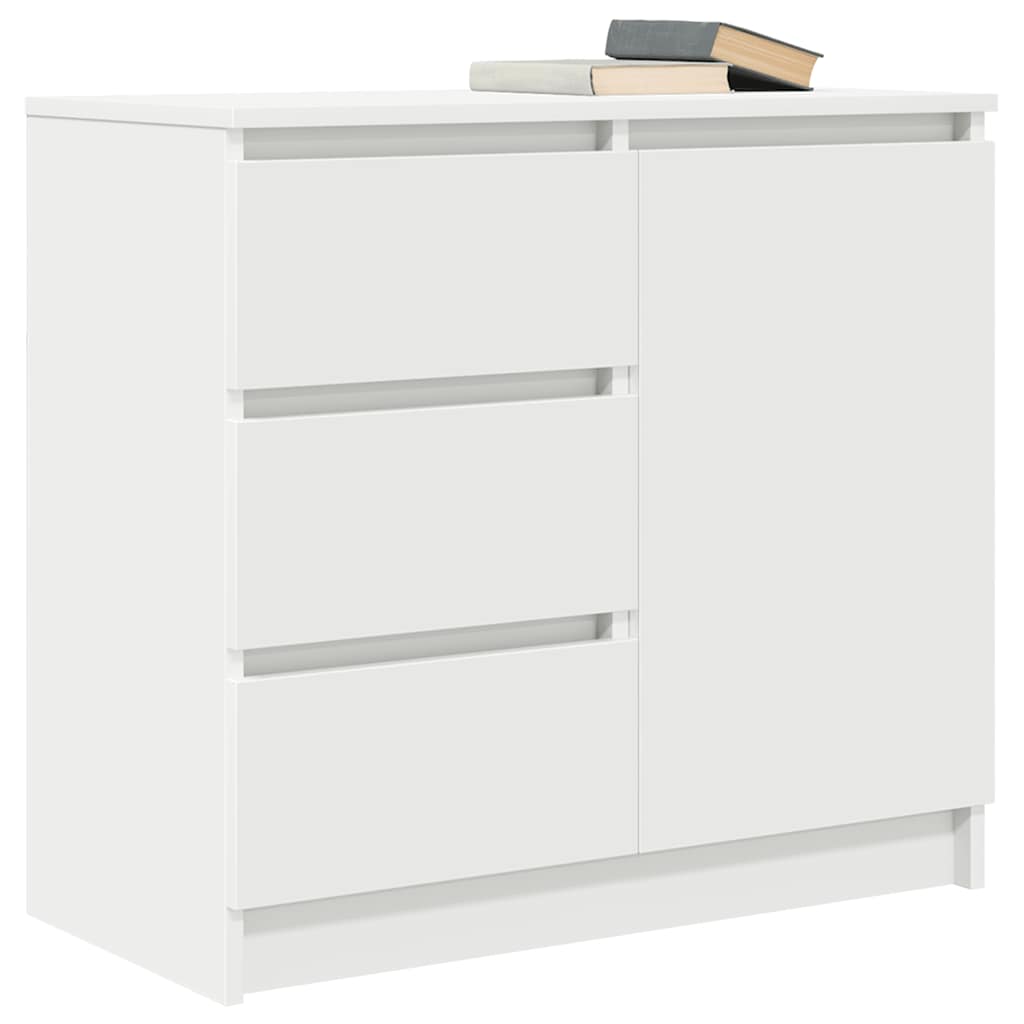 vidaXL Komoda z szufladą Biała 71x35x65 cm Drewno klejone