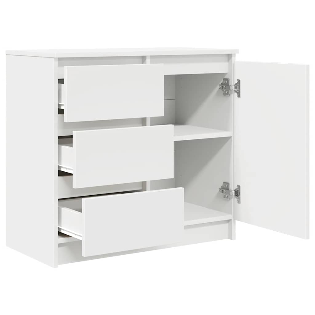 vidaXL Komoda z szufladą Biała 71x35x65 cm Drewno klejone