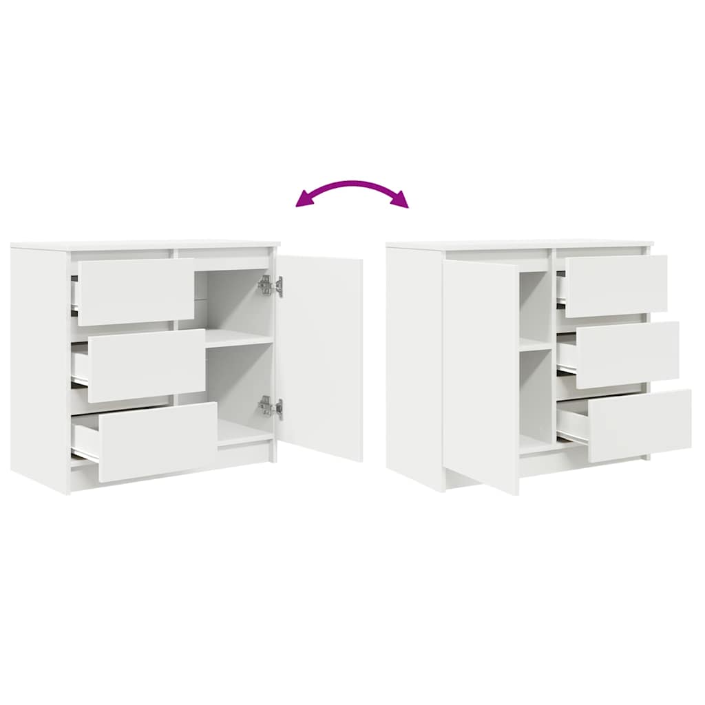 vidaXL Komoda z szufladą Biała 71x35x65 cm Drewno klejone