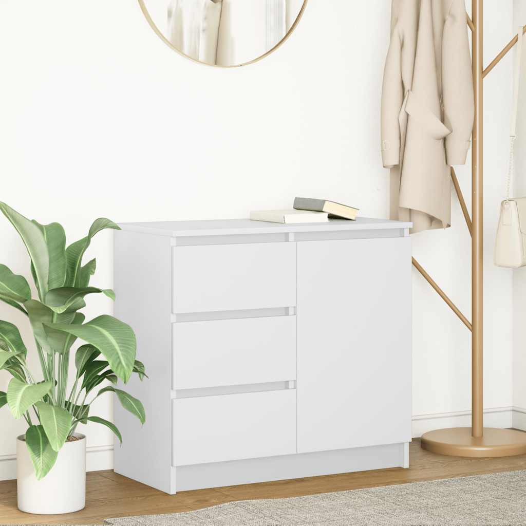 vidaXL Komoda z szufladą Biała 71x35x65 cm Drewno klejone