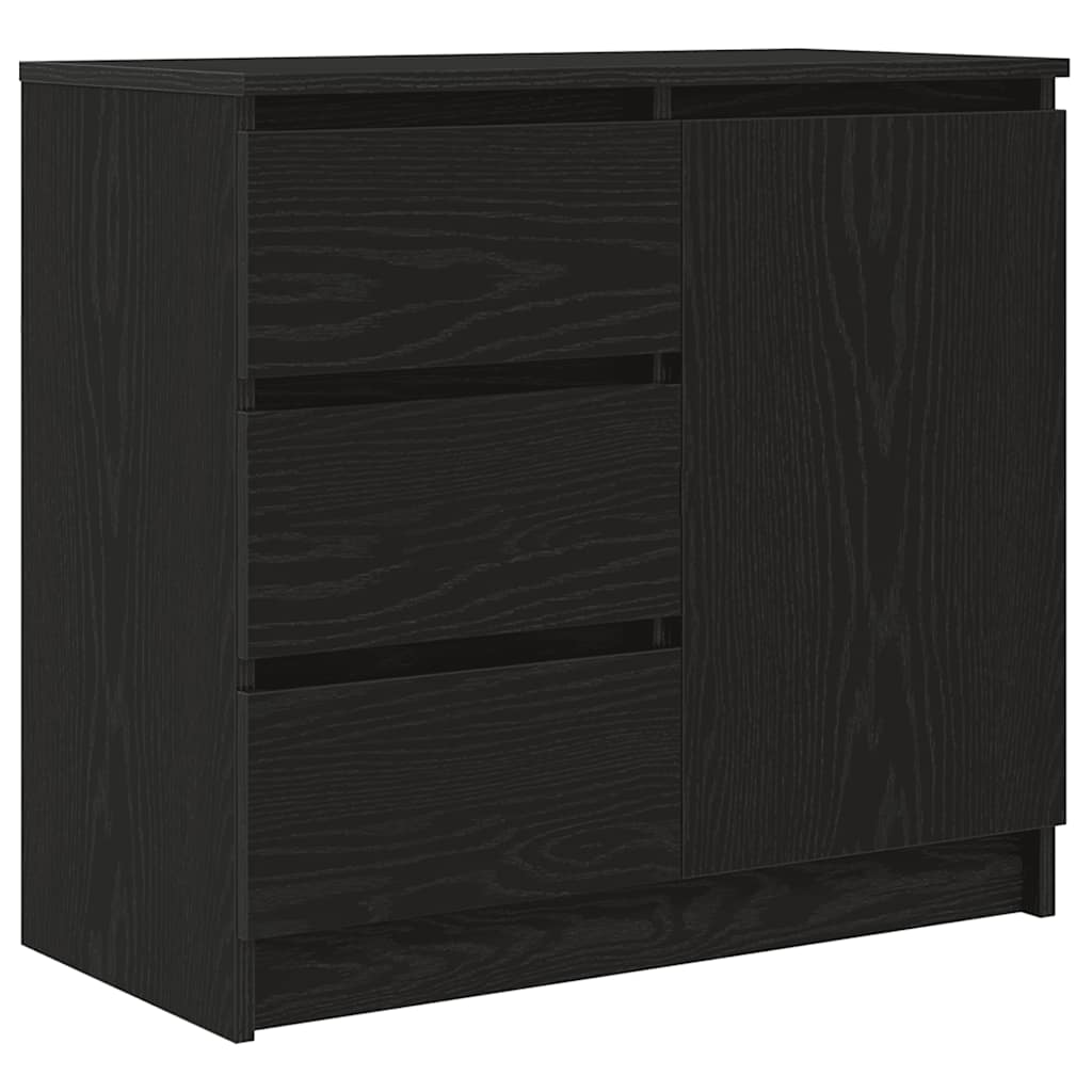 vidaXL Komoda z szufladą Czarny dąb 71x35x65 cm Drewno klejone