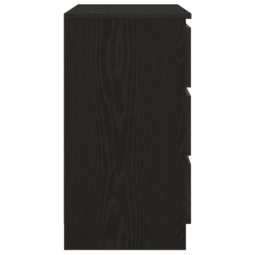 vidaXL Komoda z szufladą Czarny dąb 71x35x65 cm Drewno klejone