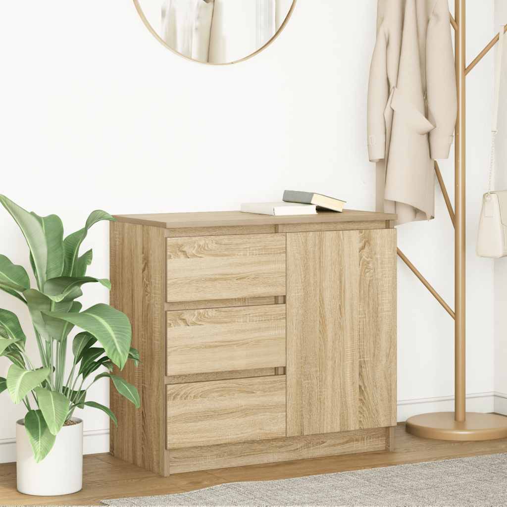 vidaXL Komoda z szufladą Dąb Sonoma 71x35x65 cm Drewno klejone