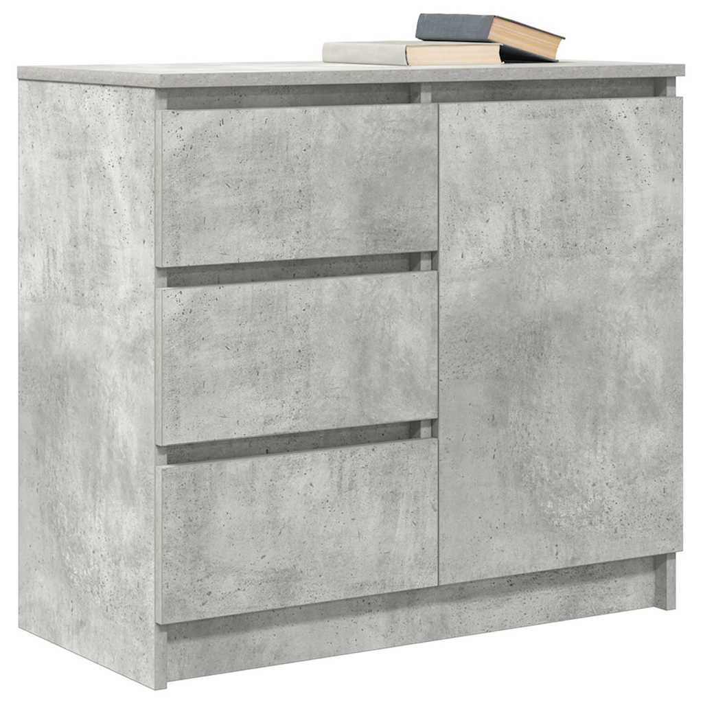 vidaXL Komoda z szufladą Betonowa szarość 71x35x65 cm Drewno klejone