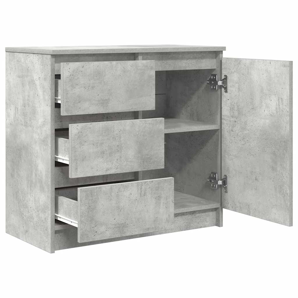 vidaXL Komoda z szufladą Betonowa szarość 71x35x65 cm Drewno klejone
