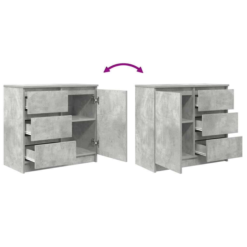vidaXL Komoda z szufladą Betonowa szarość 71x35x65 cm Drewno klejone