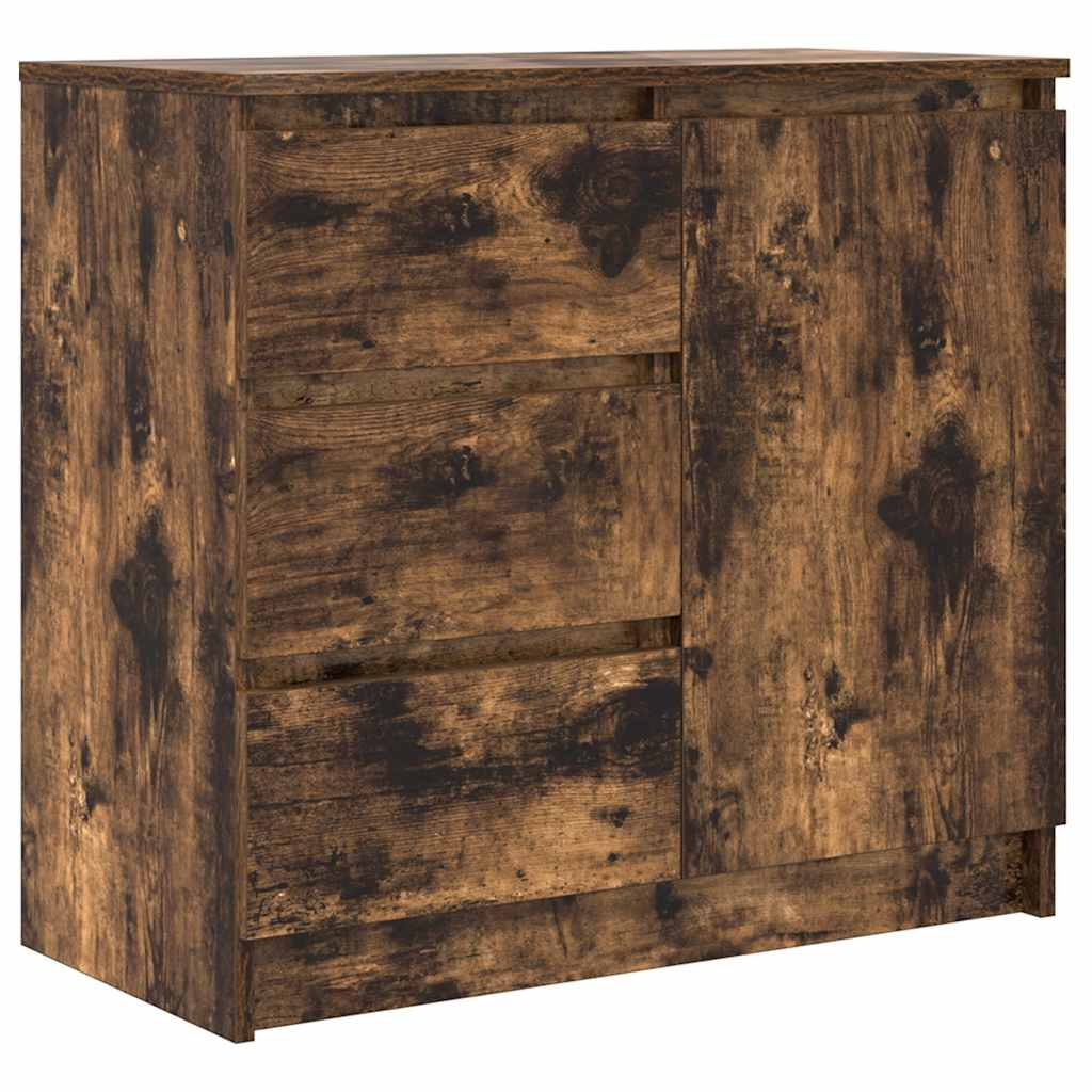 vidaXL Komoda z szufladą Dąb wędzony 71x35x65 cm Drewno klejone