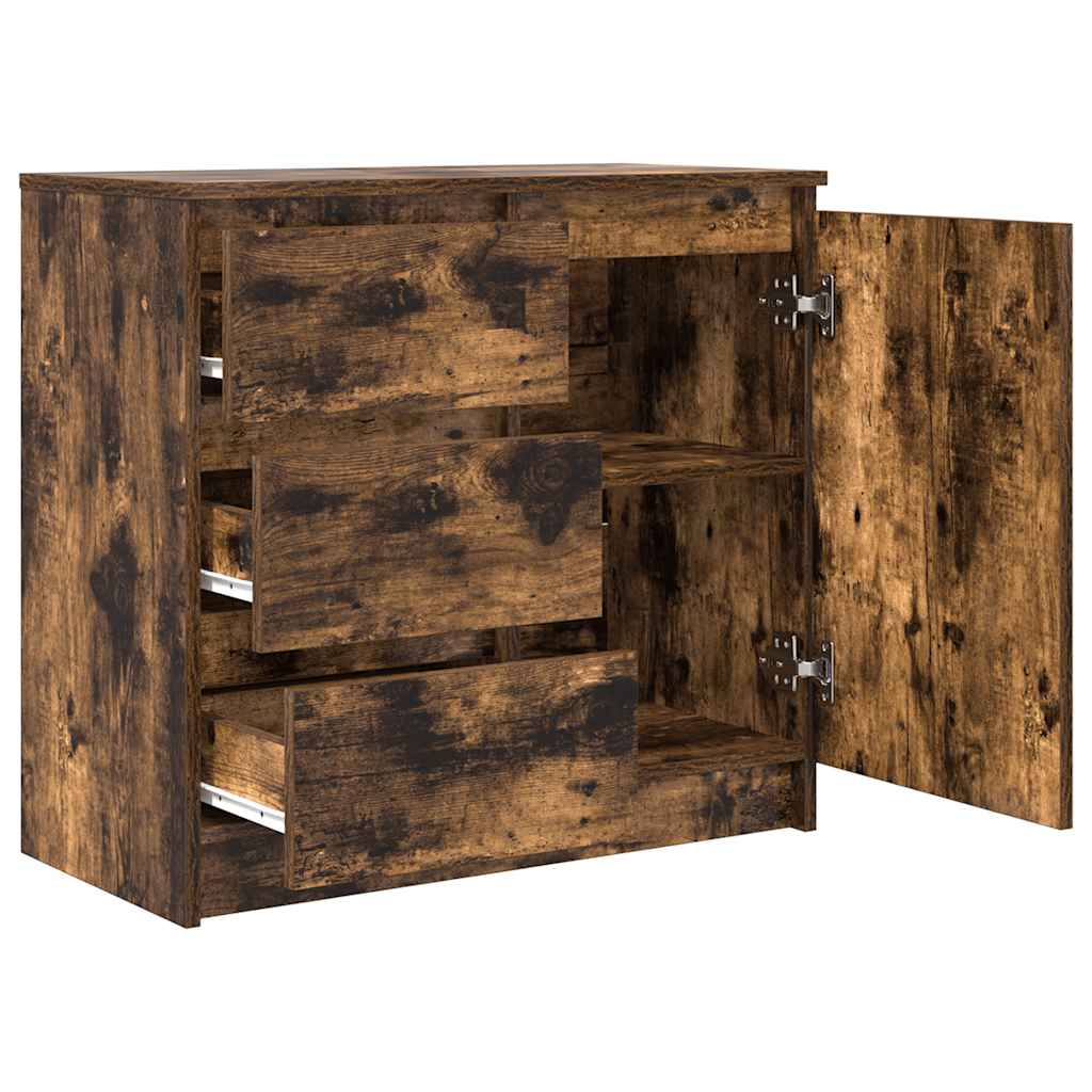 vidaXL Komoda z szufladą Dąb wędzony 71x35x65 cm Drewno klejone