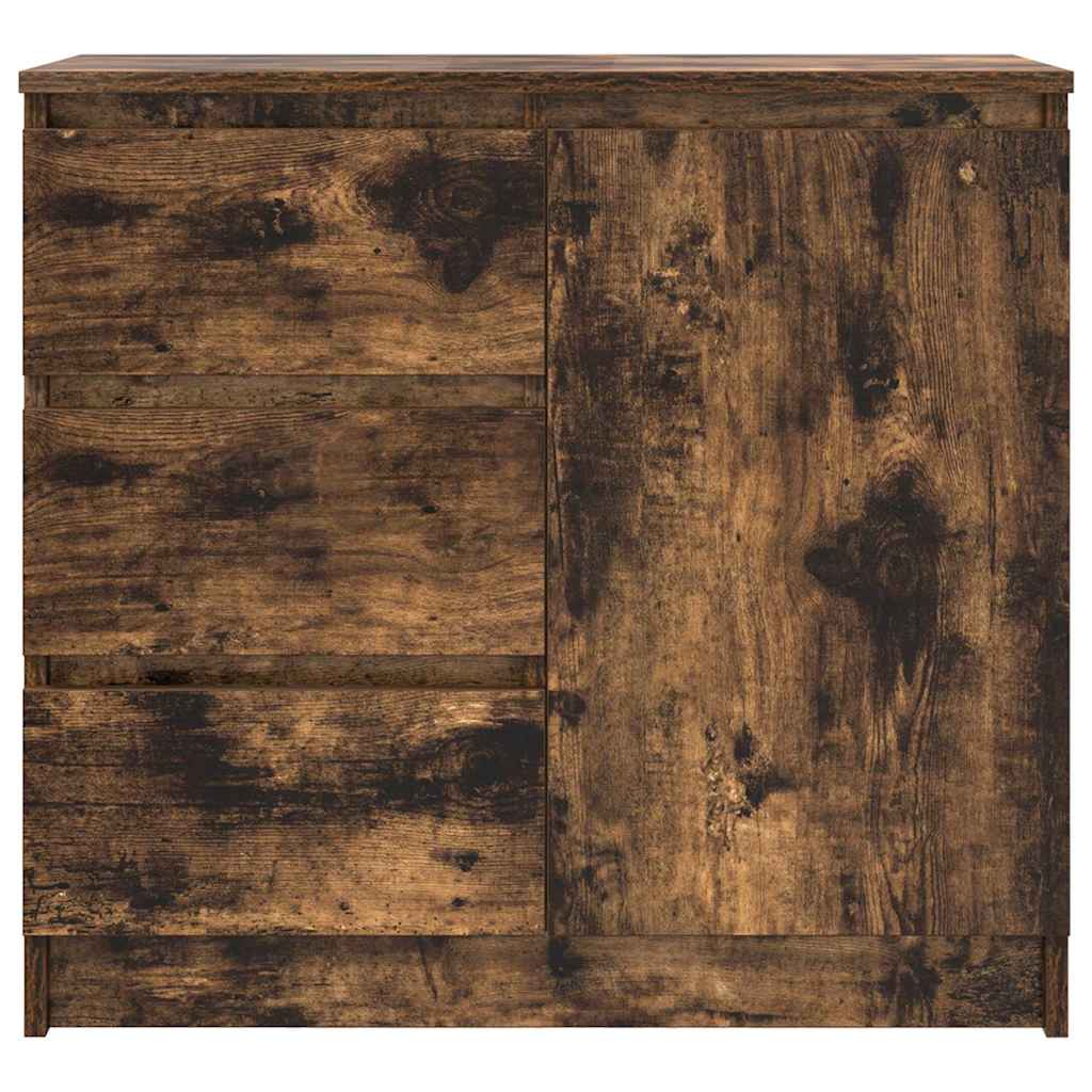 vidaXL Komoda z szufladą Dąb wędzony 71x35x65 cm Drewno klejone