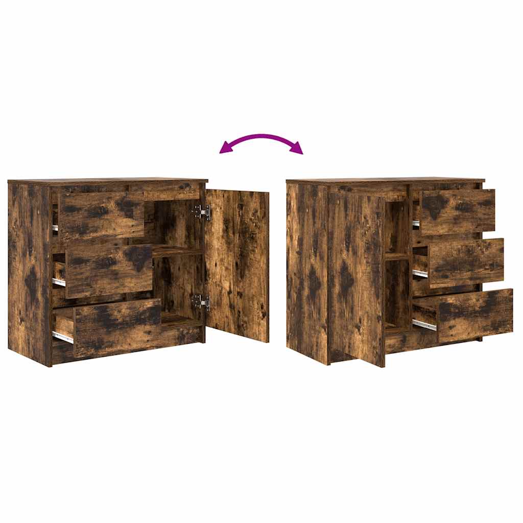 vidaXL Komoda z szufladą Dąb wędzony 71x35x65 cm Drewno klejone