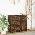 vidaXL Komoda z szufladą Dąb wędzony 71x35x65 cm Drewno klejone