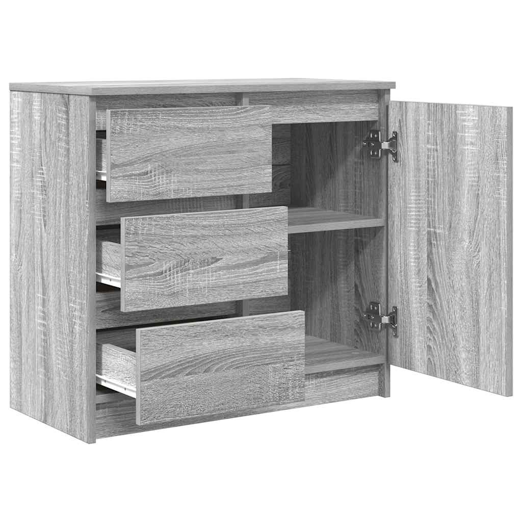 vidaXL Komoda z szufladą Szary Sonoma 71x35x65 cm Drewno klejone