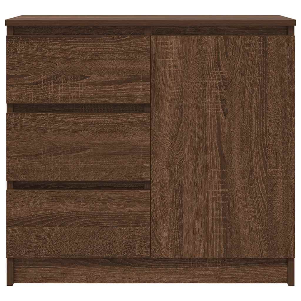 vidaXL Komoda z szufladą Brązowy dąb 71x35x65 cm Drewno klejone