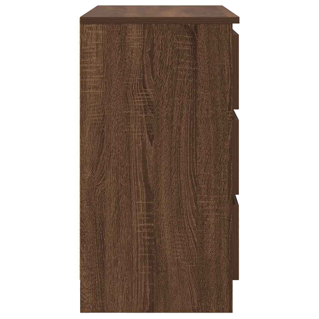 vidaXL Komoda z szufladą Brązowy dąb 71x35x65 cm Drewno klejone