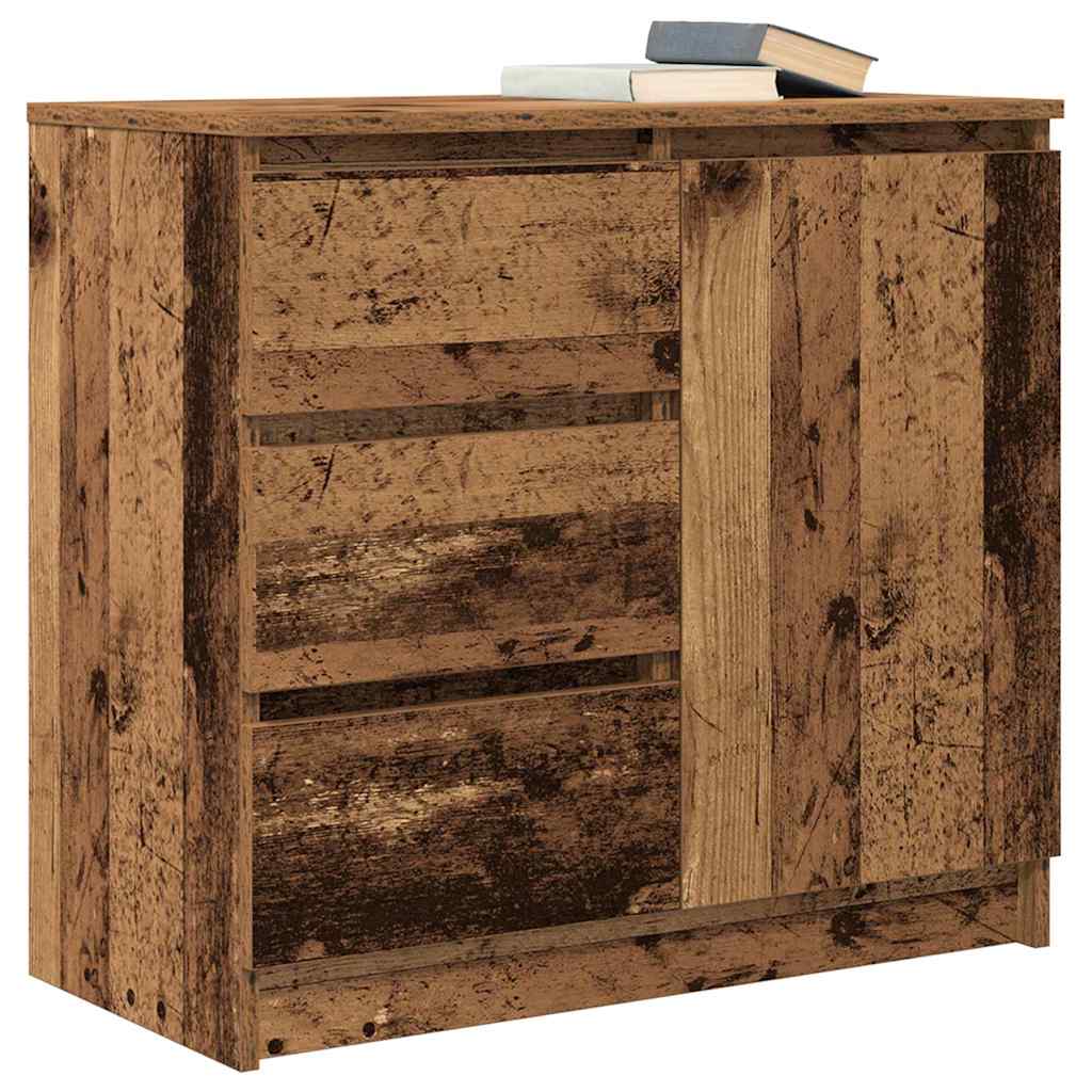 vidaXL Komoda z szufladą Stare drewno 71x35x65 cm Drewno klejone