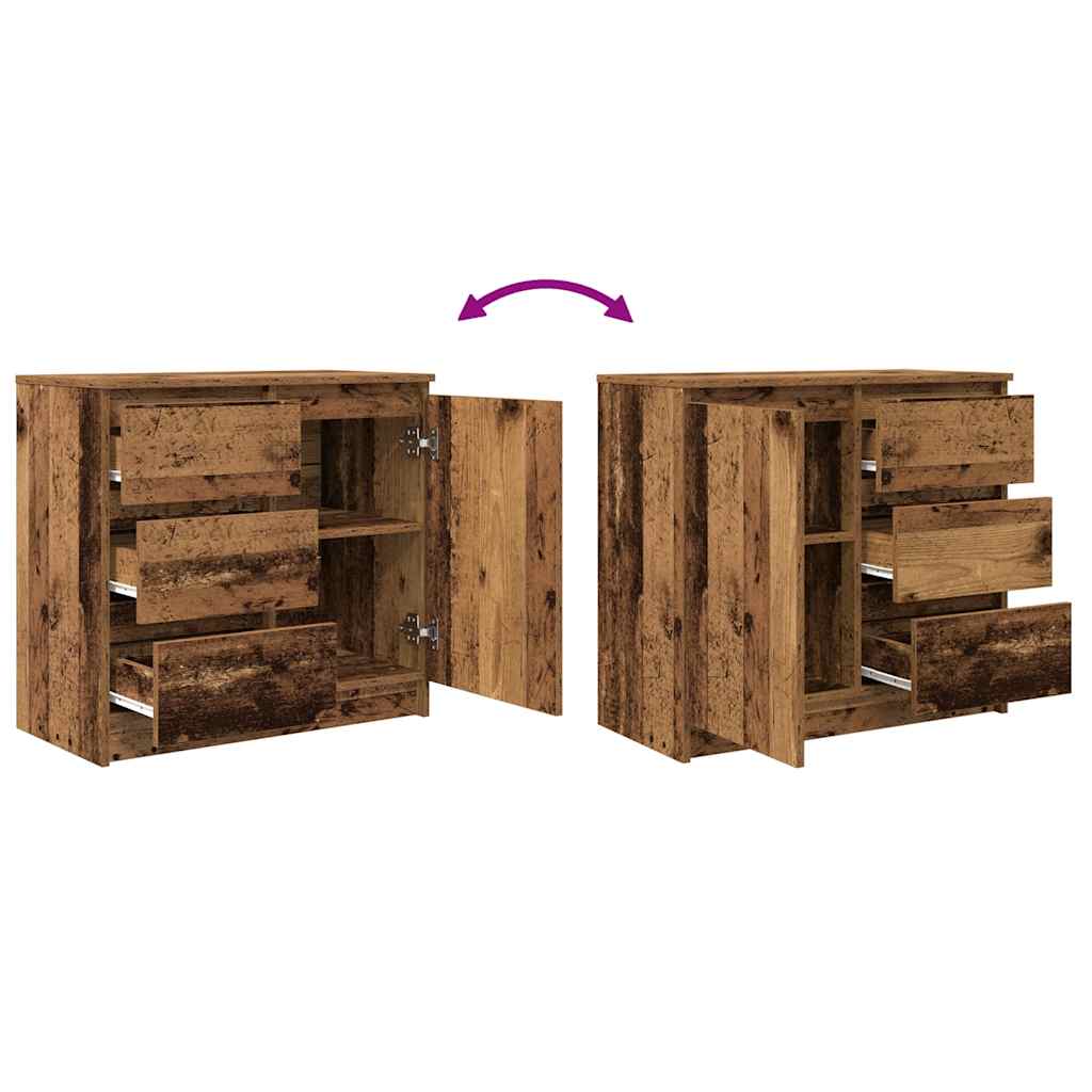 vidaXL Komoda z szufladą Stare drewno 71x35x65 cm Drewno klejone