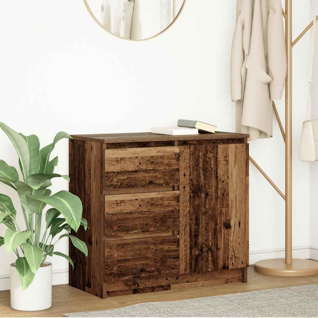 vidaXL Komoda z szufladą Stare drewno 71x35x65 cm Drewno klejone