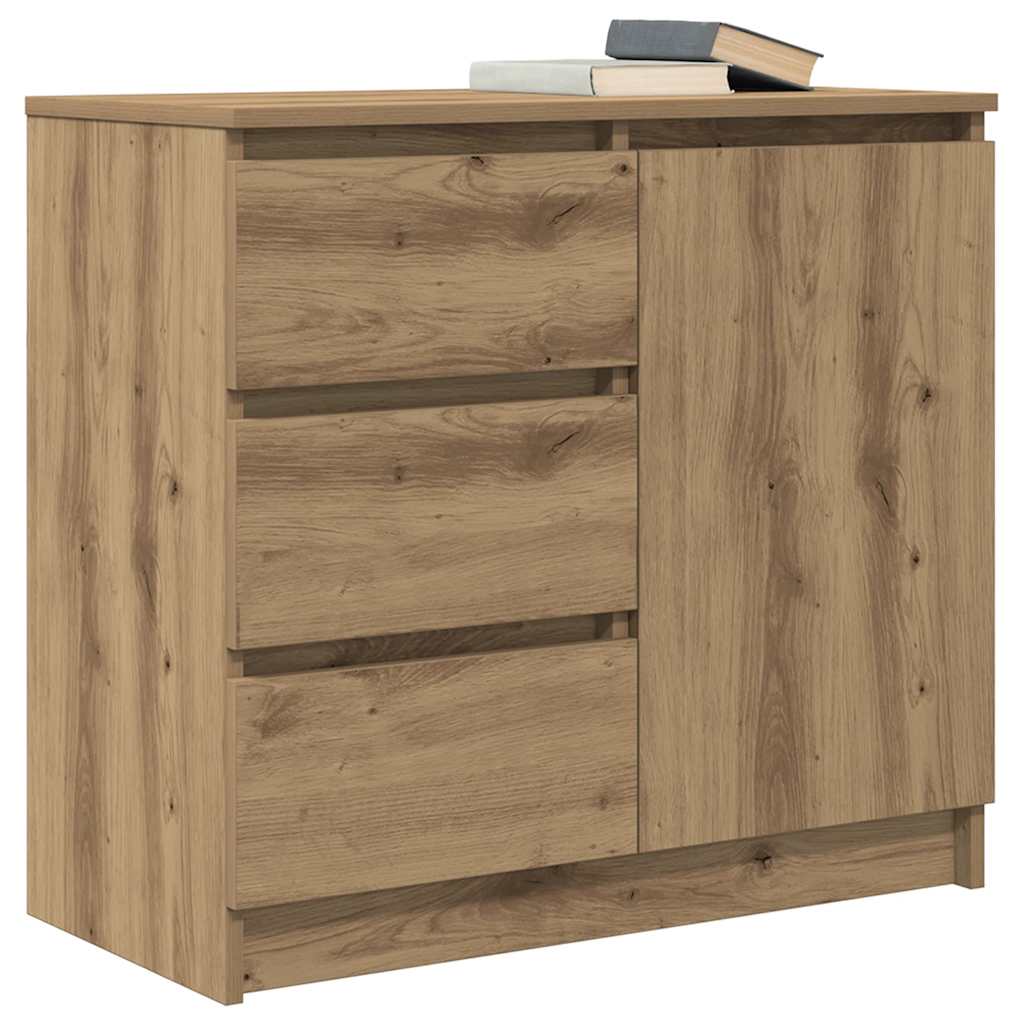 vidaXL Komoda z szufladą Artisan Oak 71x35x65 cm Drewno klejone