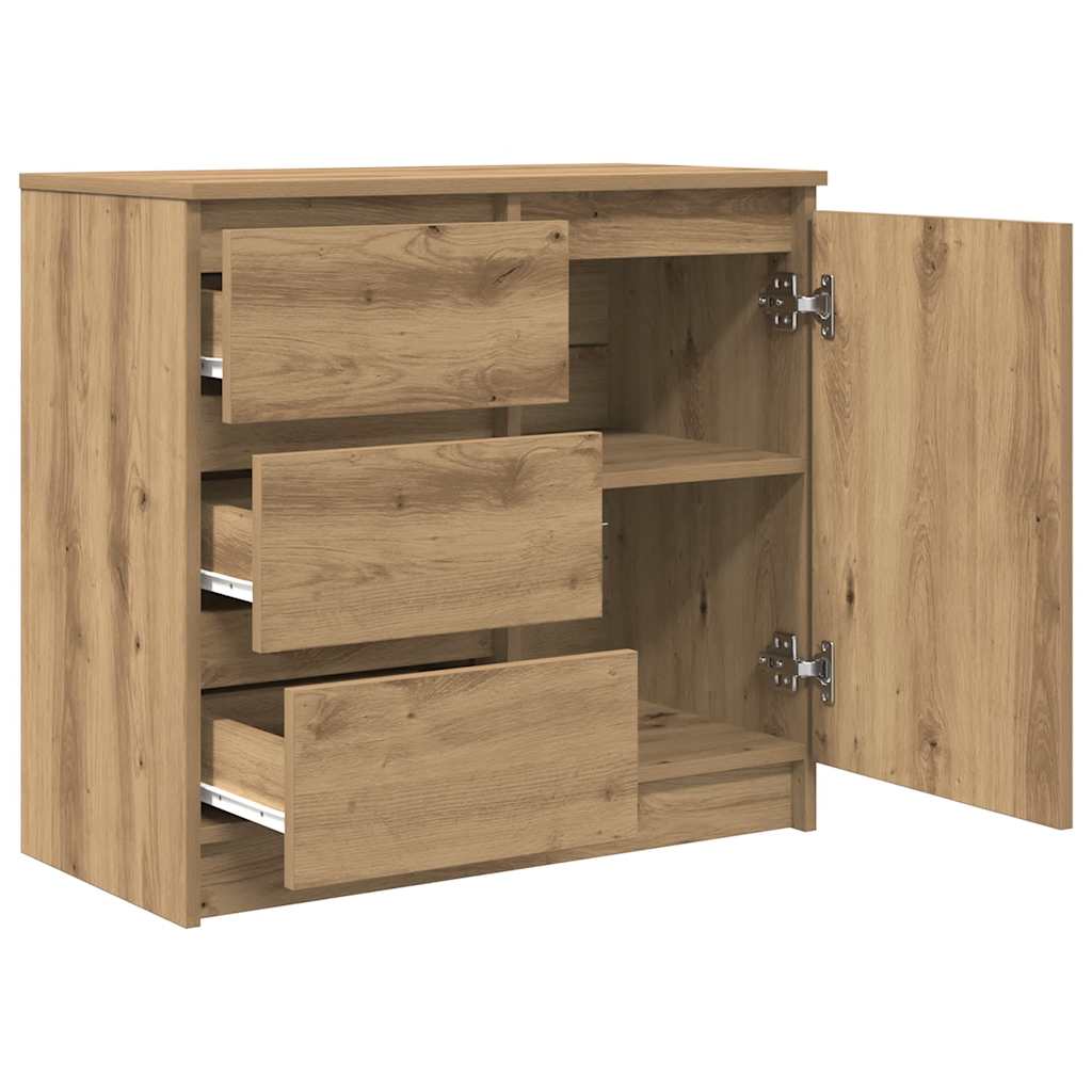 vidaXL Komoda z szufladą Artisan Oak 71x35x65 cm Drewno klejone