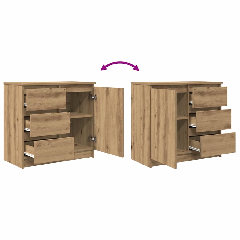 vidaXL Komoda z szufladą Artisan Oak 71x35x65 cm Drewno klejone