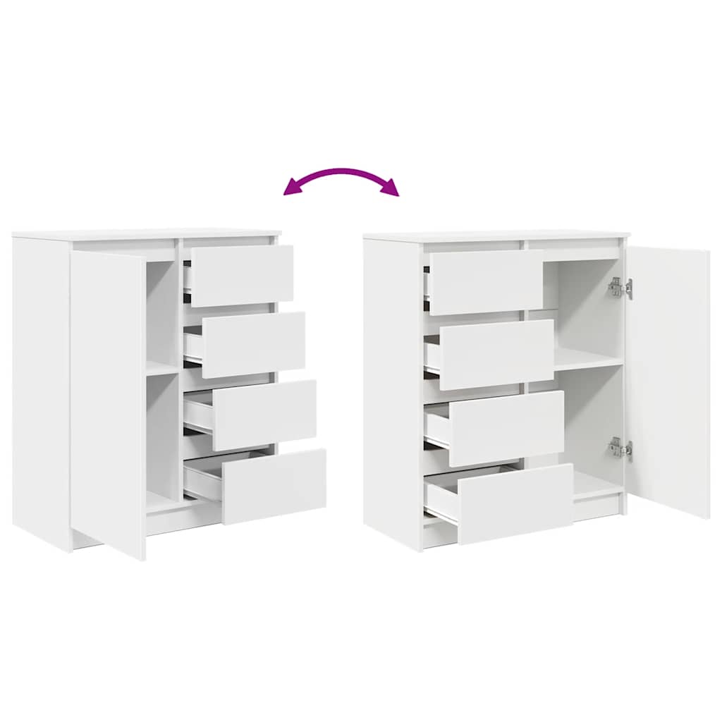 vidaXL Komoda z szufladami Biała 71x35x84 cm Drewno klejone
