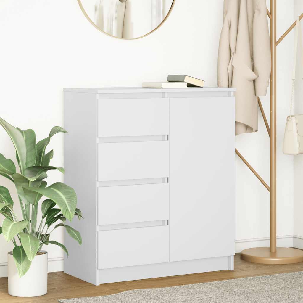 vidaXL Komoda z szufladami Biała 71x35x84 cm Drewno klejone