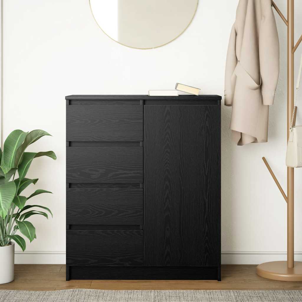 vidaXL Komoda z szufladami Czarny dąb 71x35x84 cm Drewno klejone