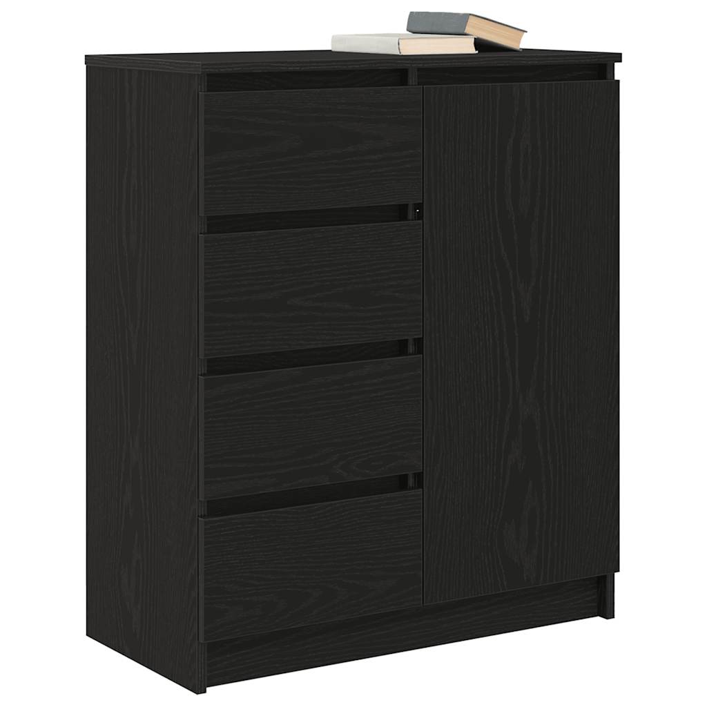 vidaXL Komoda z szufladami Czarny dąb 71x35x84 cm Drewno klejone