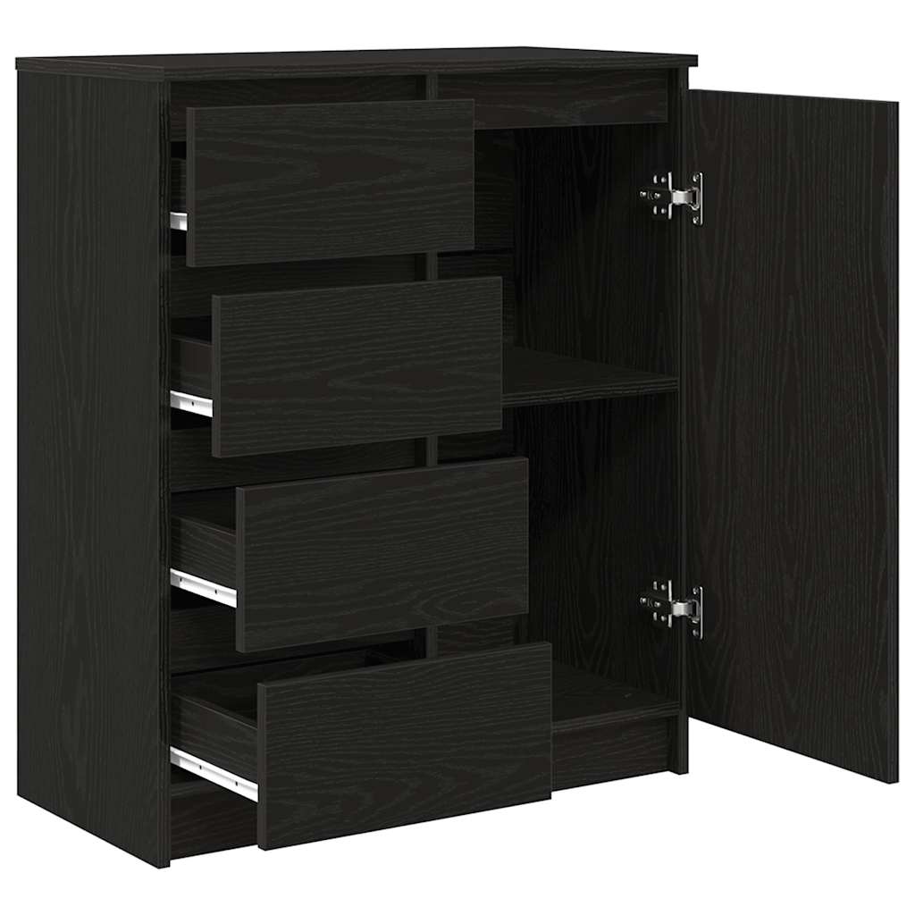 vidaXL Komoda z szufladami Czarny dąb 71x35x84 cm Drewno klejone