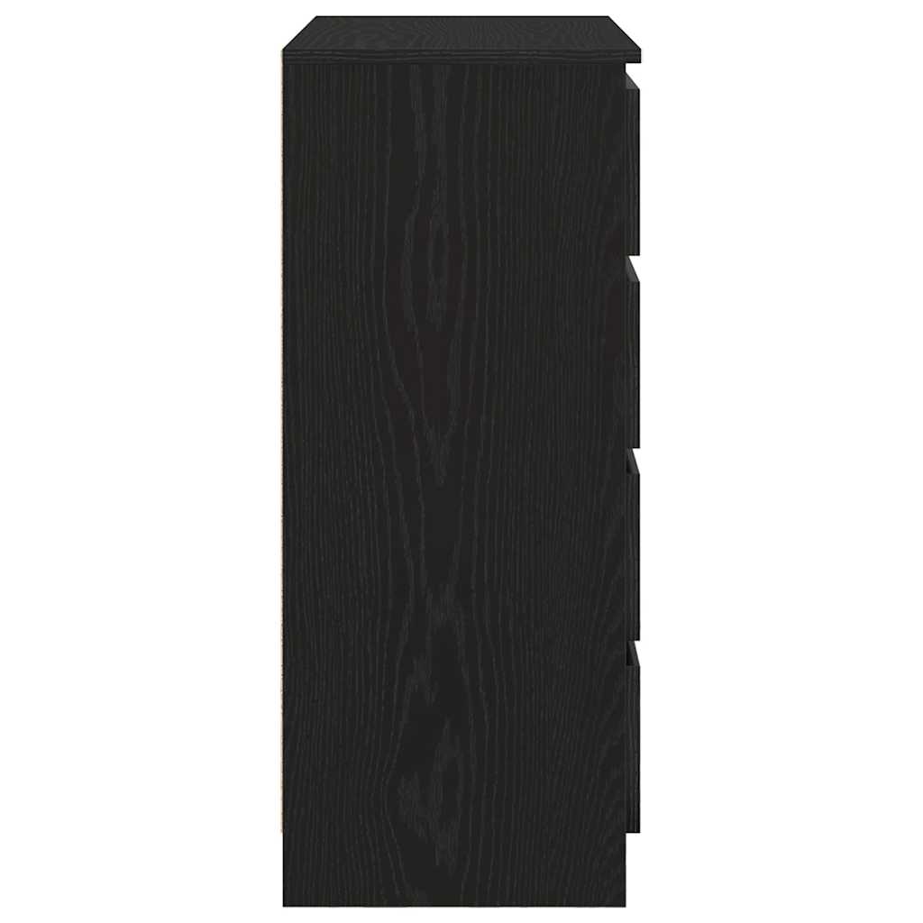 vidaXL Komoda z szufladami Czarny dąb 71x35x84 cm Drewno klejone