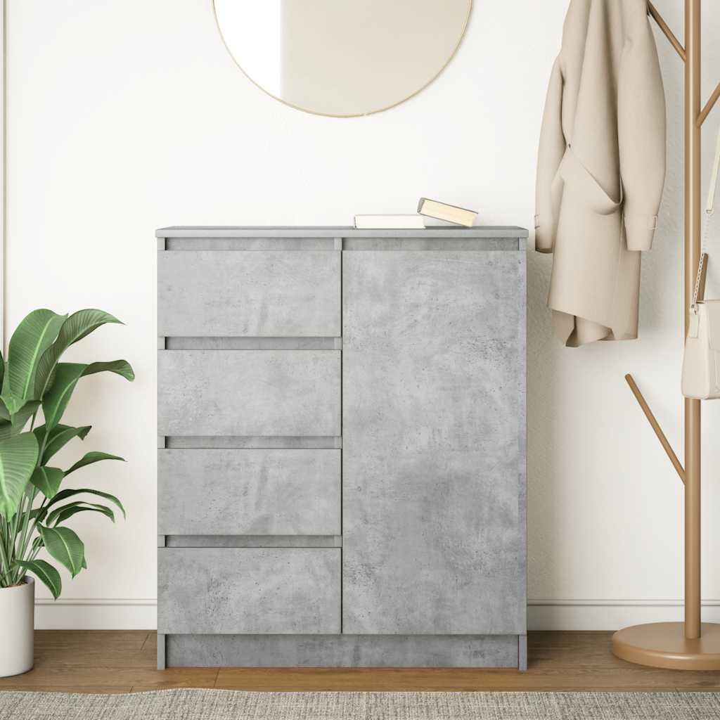 vidaXL Komoda z szufladami Betonowa szarość 71x35x84 cm Drewno klejone