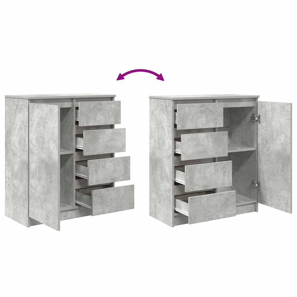 vidaXL Komoda z szufladami Betonowa szarość 71x35x84 cm Drewno klejone
