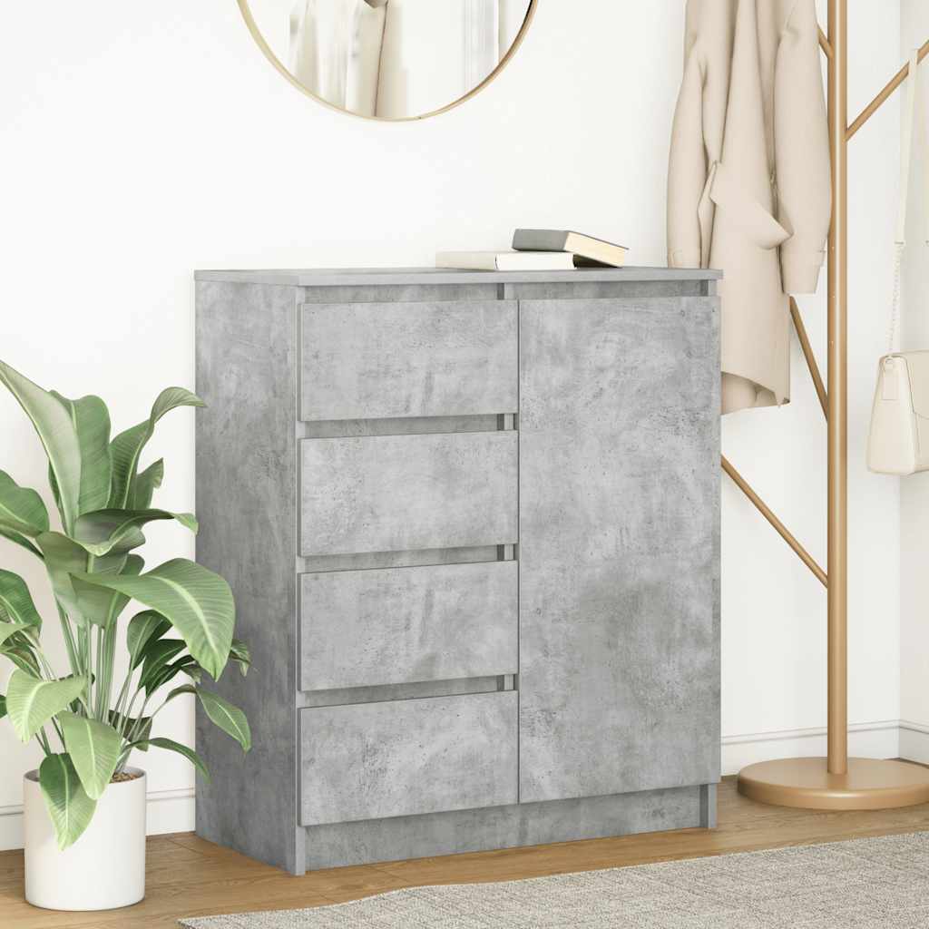 vidaXL Komoda z szufladami Betonowa szarość 71x35x84 cm Drewno klejone