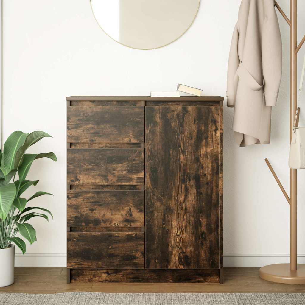 vidaXL Komoda z szufladami Dąb wędzony 71x35x84 cm Drewno klejone