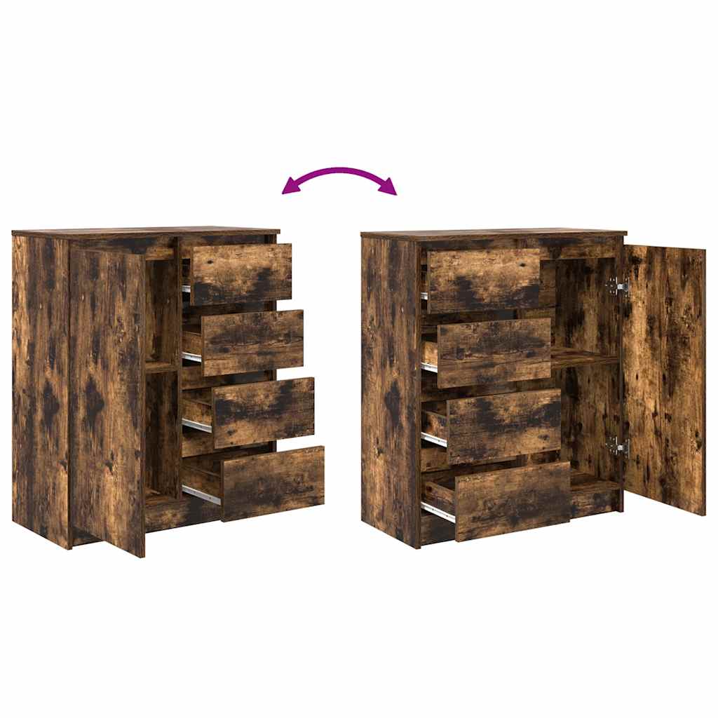 vidaXL Komoda z szufladami Dąb wędzony 71x35x84 cm Drewno klejone