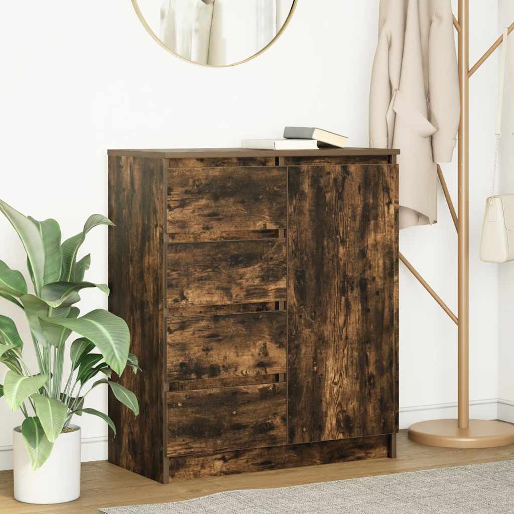 vidaXL Komoda z szufladami Dąb wędzony 71x35x84 cm Drewno klejone