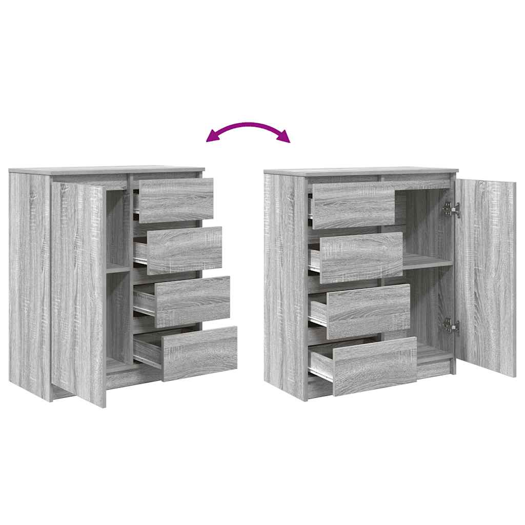 vidaXL Komoda z szufladami Szary Sonoma 71x35x84 cm Drewno klejone
