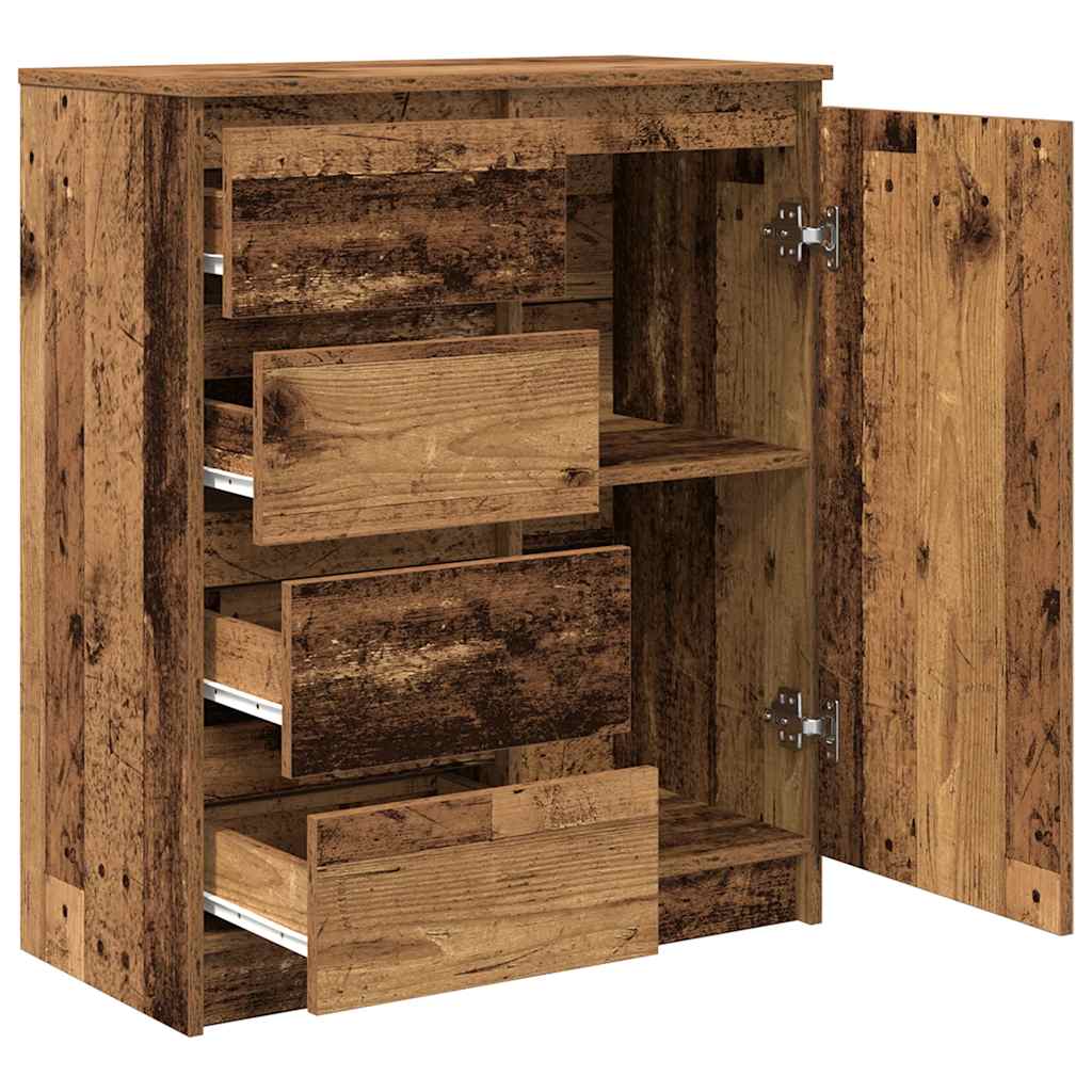 vidaXL Komoda z szufladami Stare drewno 71x35x84 cm Drewno klejone