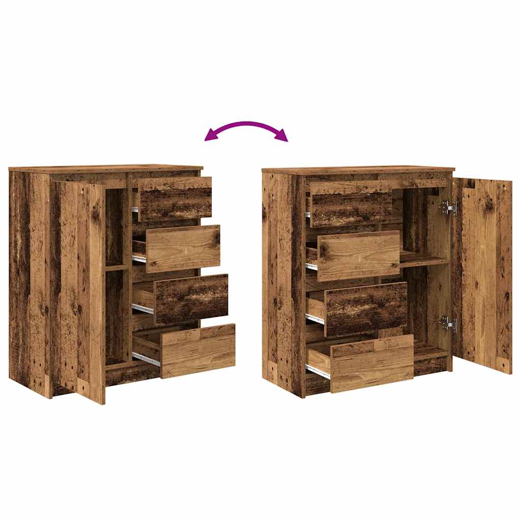 vidaXL Komoda z szufladami Stare drewno 71x35x84 cm Drewno klejone