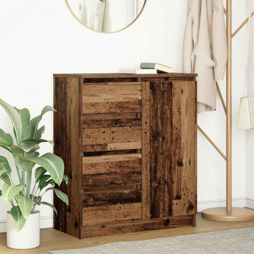 vidaXL Komoda z szufladami Stare drewno 71x35x84 cm Drewno klejone