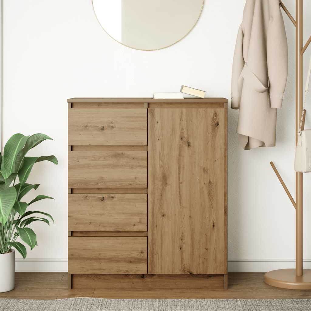 vidaXL Komoda z szufladami Artisan Oak 71x35x84 cm Drewno klejone