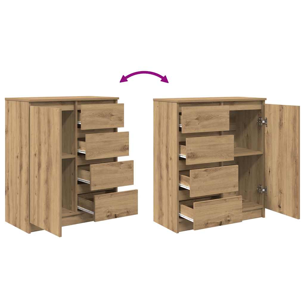 vidaXL Komoda z szufladami Artisan Oak 71x35x84 cm Drewno klejone