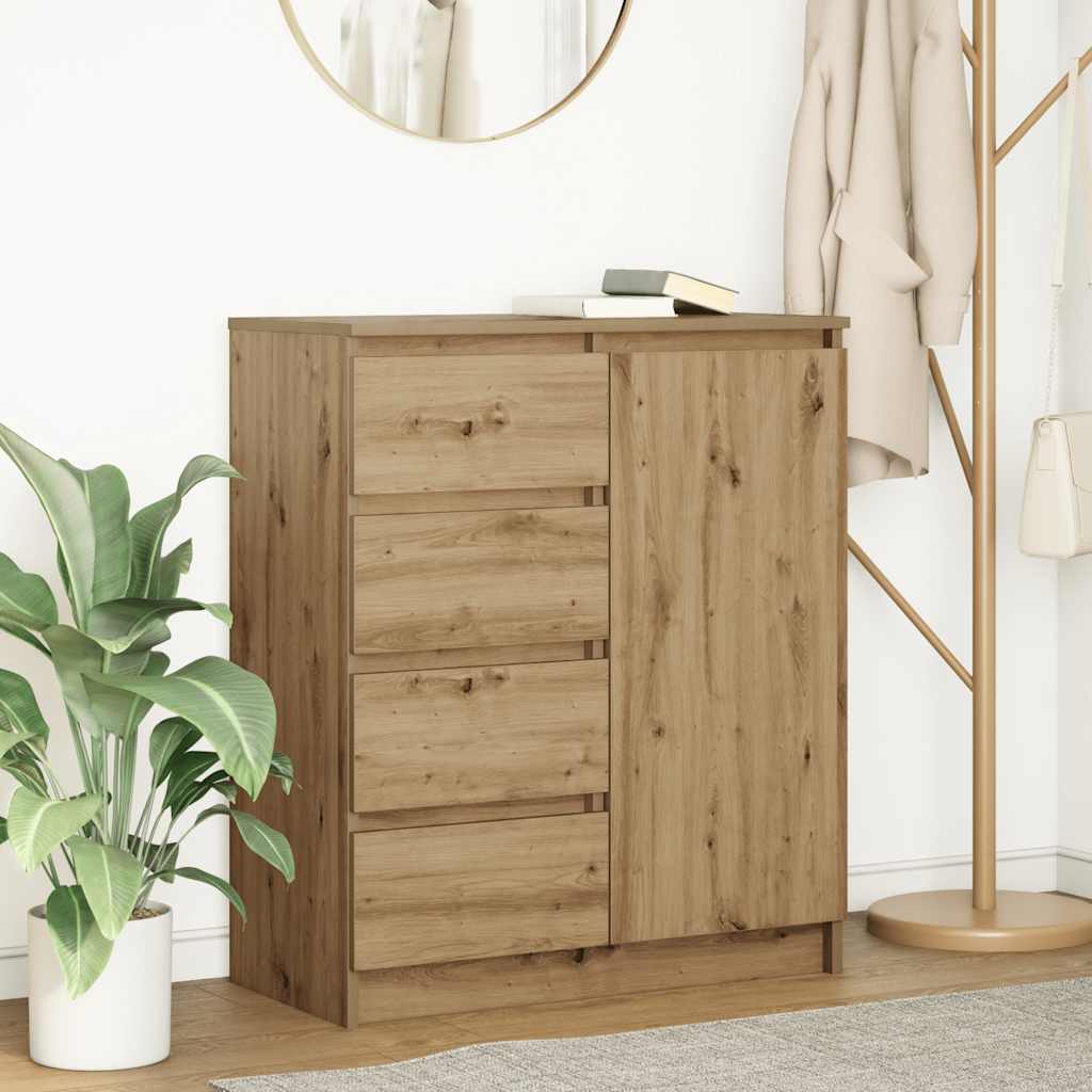 vidaXL Komoda z szufladami Artisan Oak 71x35x84 cm Drewno klejone