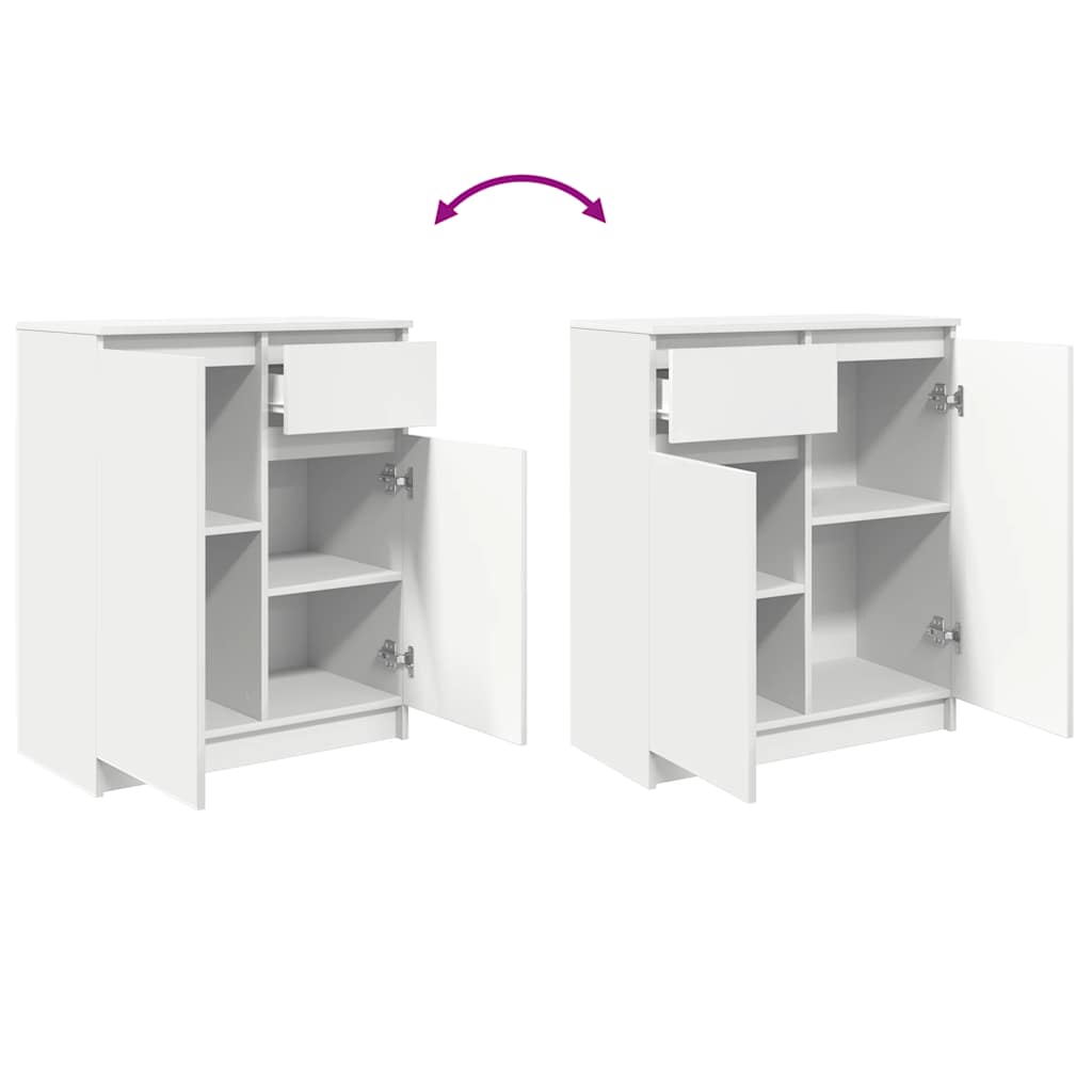vidaXL Komoda z szufladą Biała 71x35x84 cm Drewno klejone