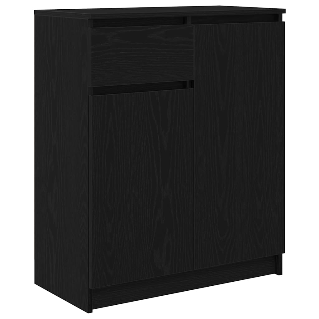 vidaXL Komoda z szufladą Czarny dąb 71x35x84 cm Drewno klejone