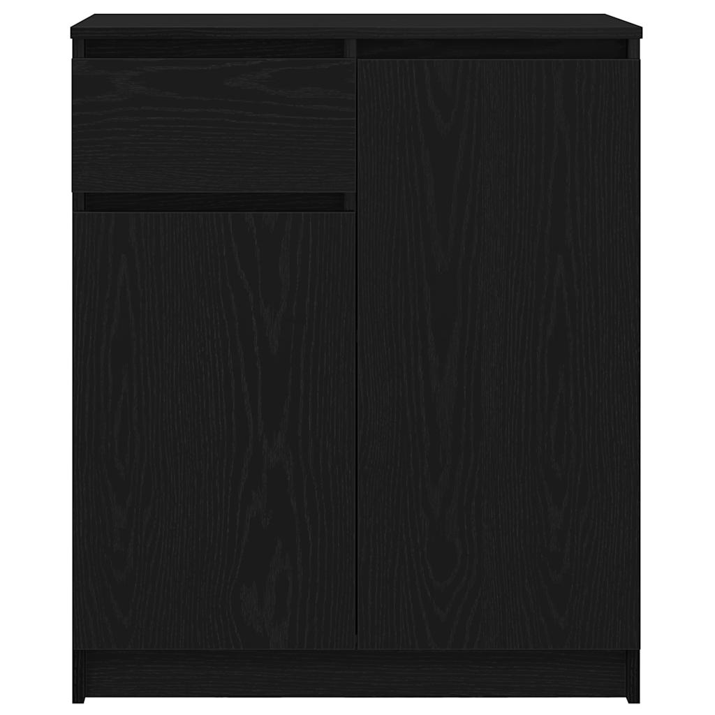 vidaXL Komoda z szufladą Czarny dąb 71x35x84 cm Drewno klejone