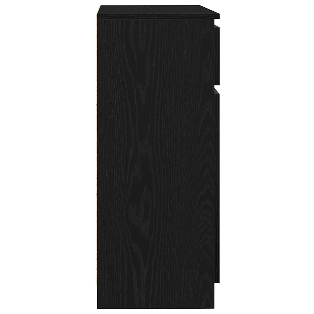 vidaXL Komoda z szufladą Czarny dąb 71x35x84 cm Drewno klejone