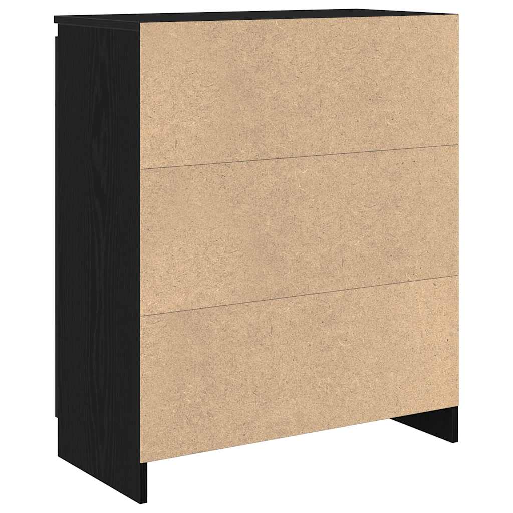 vidaXL Komoda z szufladą Czarny dąb 71x35x84 cm Drewno klejone