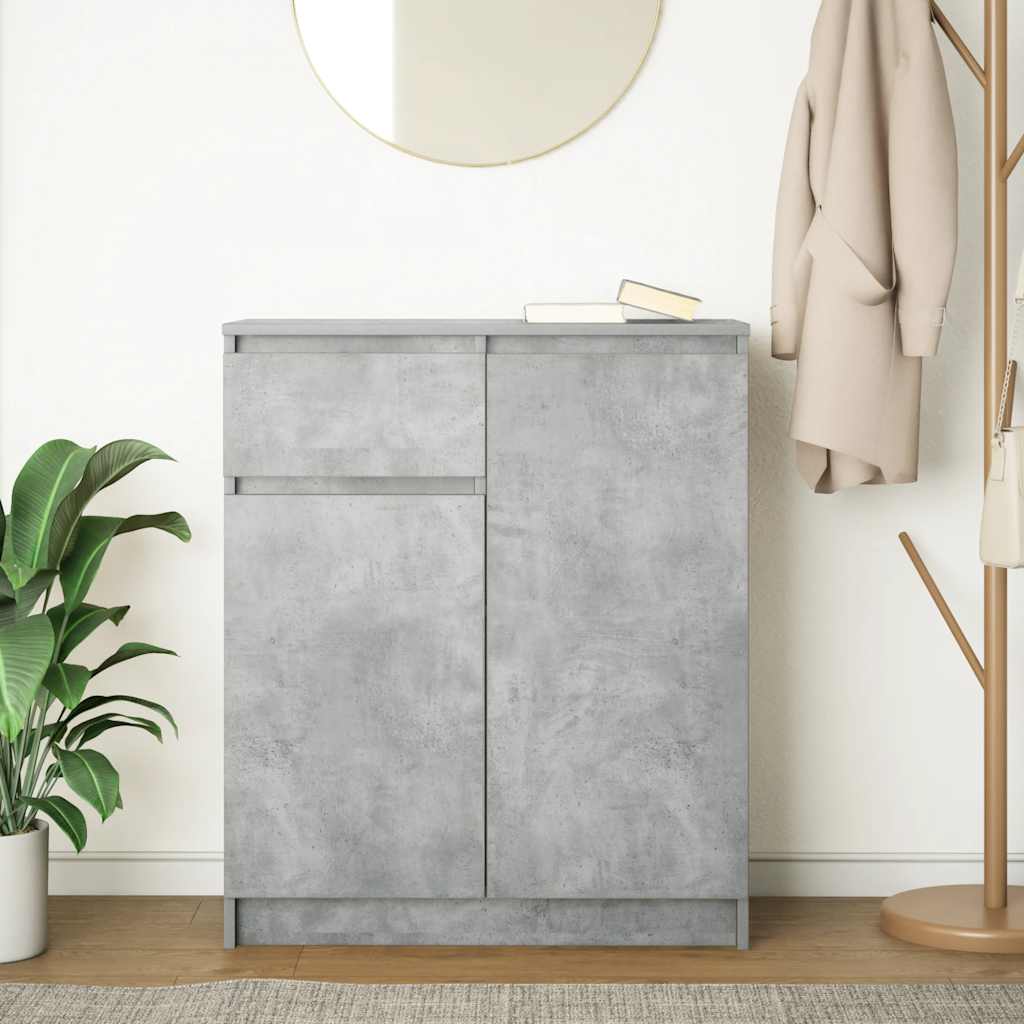 vidaXL Komoda z szufladą Beton Szary 71x35x84 cm Drewno klejone