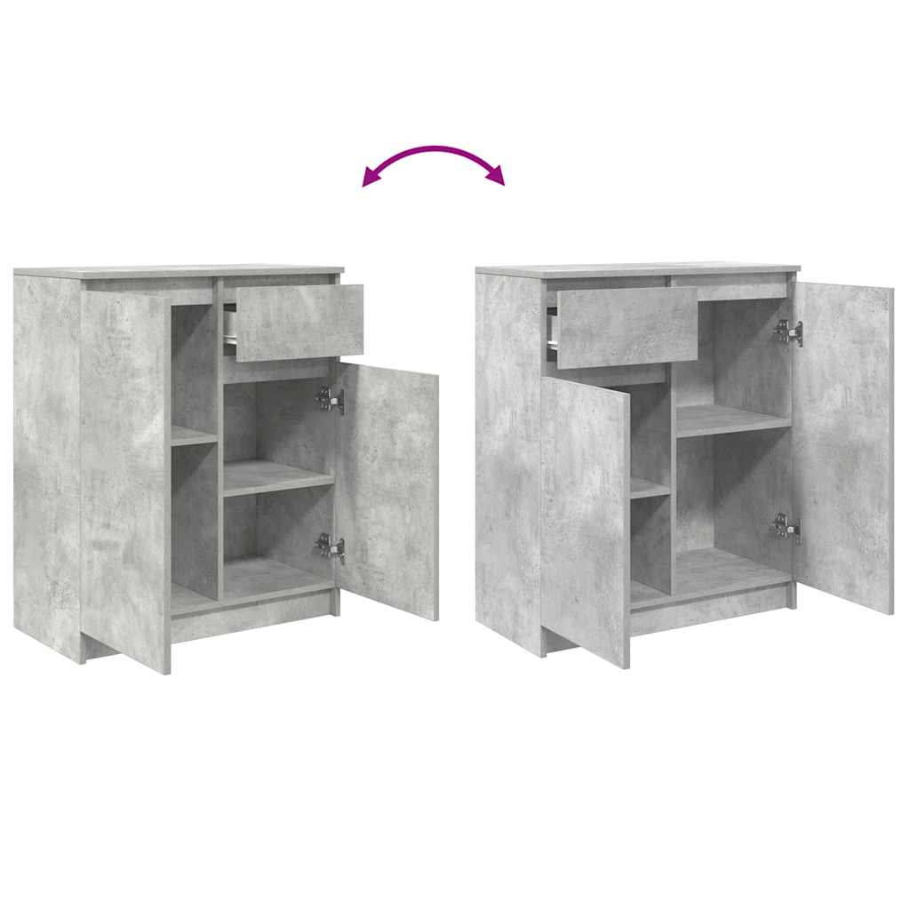 vidaXL Komoda z szufladą Beton Szary 71x35x84 cm Drewno klejone